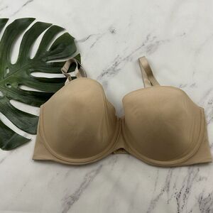 Cacique Womens Lightly Lined Multi Way Strapless Bra Size 42 G Nude Beige